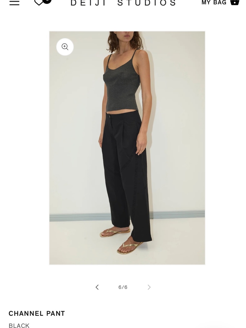 Deiji Studios Channel Wide-Leg Pant — Black